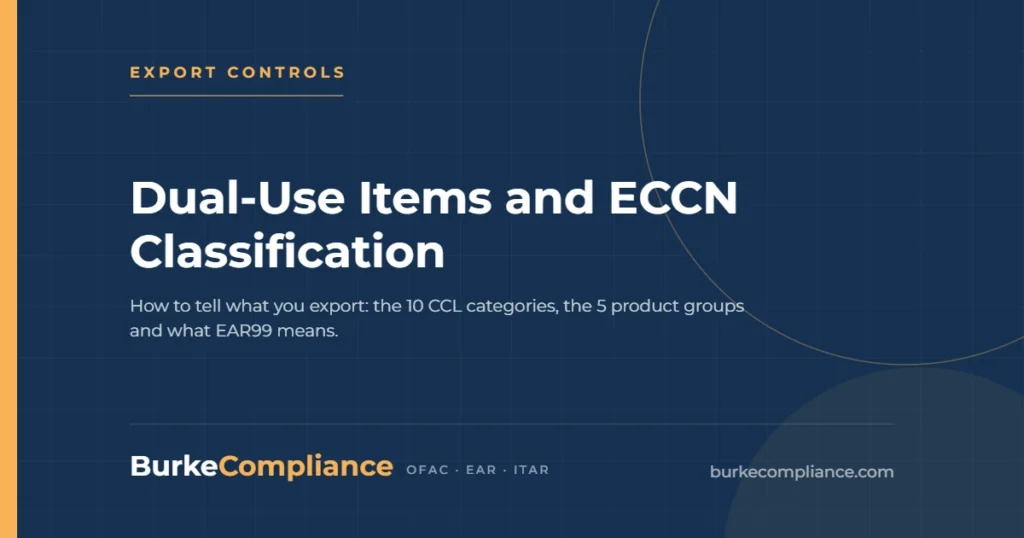 Dual-Use Items and ECCN Classification — Burke Compliance